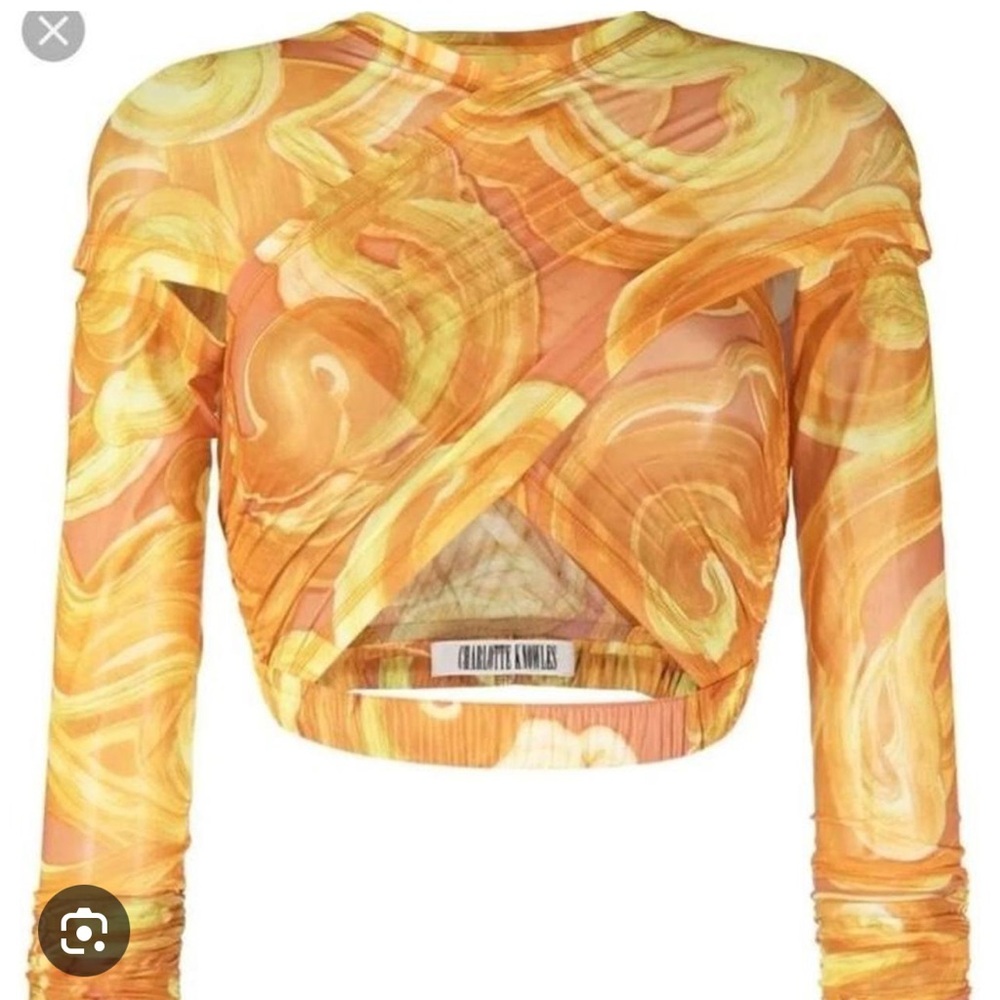 Women's Orange Swirl Top